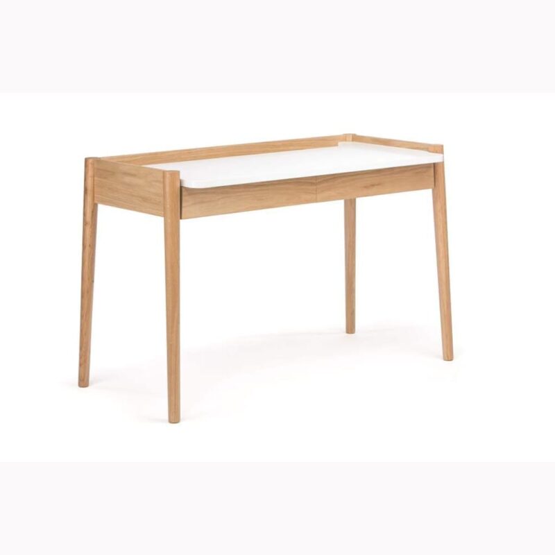 Feldbach kirjoituspöytä, lev.120, syv. 60 ja kork. 79 cm, tammi/valkoinen, Woodman.