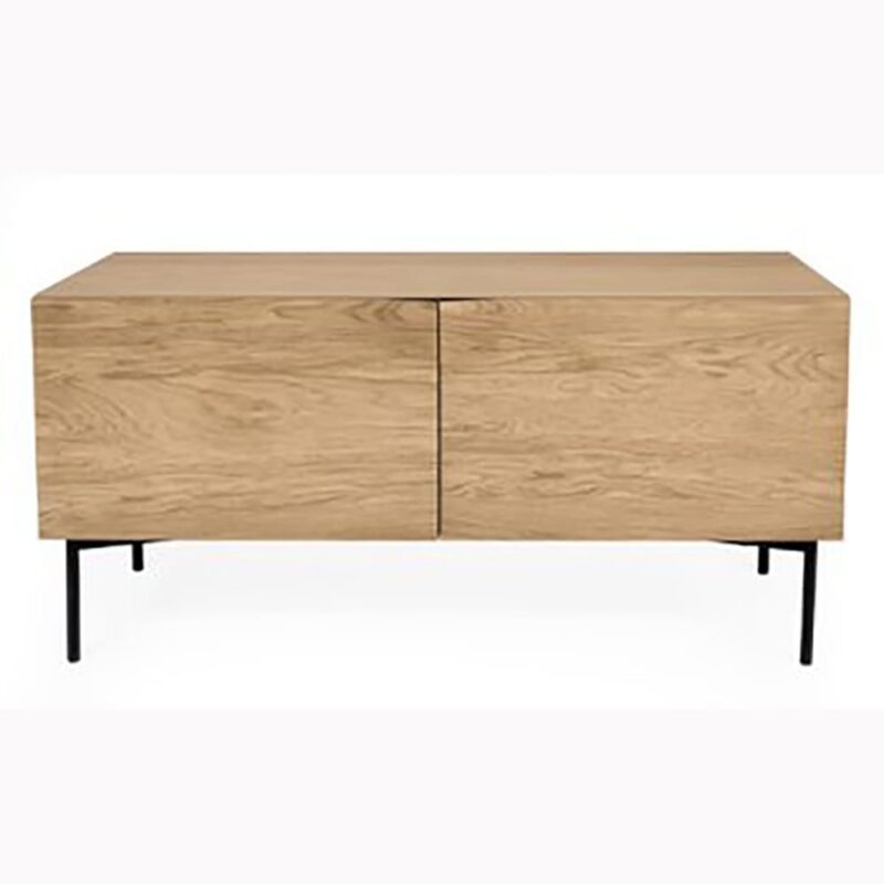 Flop senkki, runko tammiviilutettu, musta metallijalusta, Woodman.