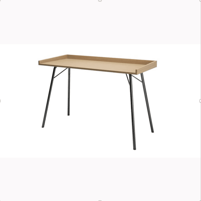 Rayburn kirjoituspöytä, lev.115, syv.52 ja kork. 78 cm, tammea, metallijalat, Woodman.