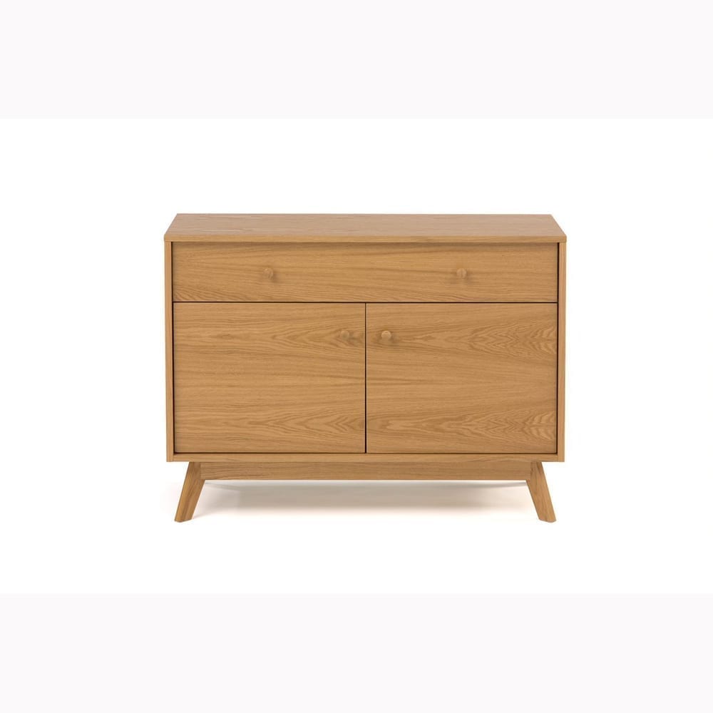 Kensal compact senkki, lev.100, syv.40 ja kork.75 cm, runko tammiviilutettu, jalat tammea, Woodman.