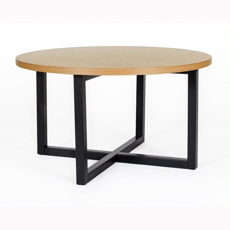 Camden sohvapöytä, tammiviilu ja koristeprintti, halk. 80 cm ja kork.45 cm, Woodman.