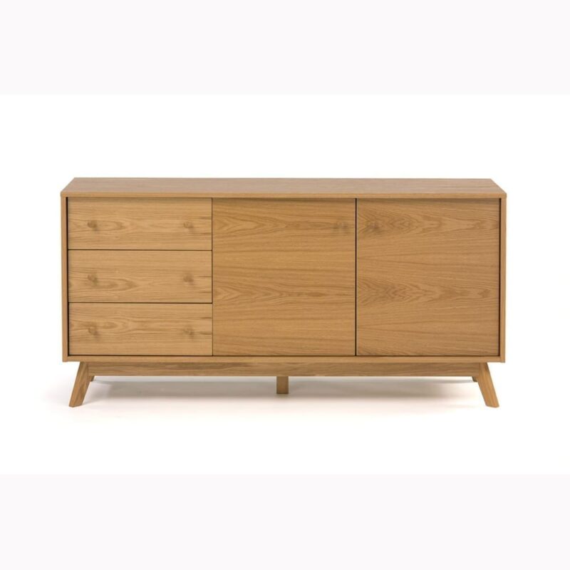 Kensal medium senkki, 145x40xk.75 cm, tammiviilutettu, jalat tammea, Woodman.