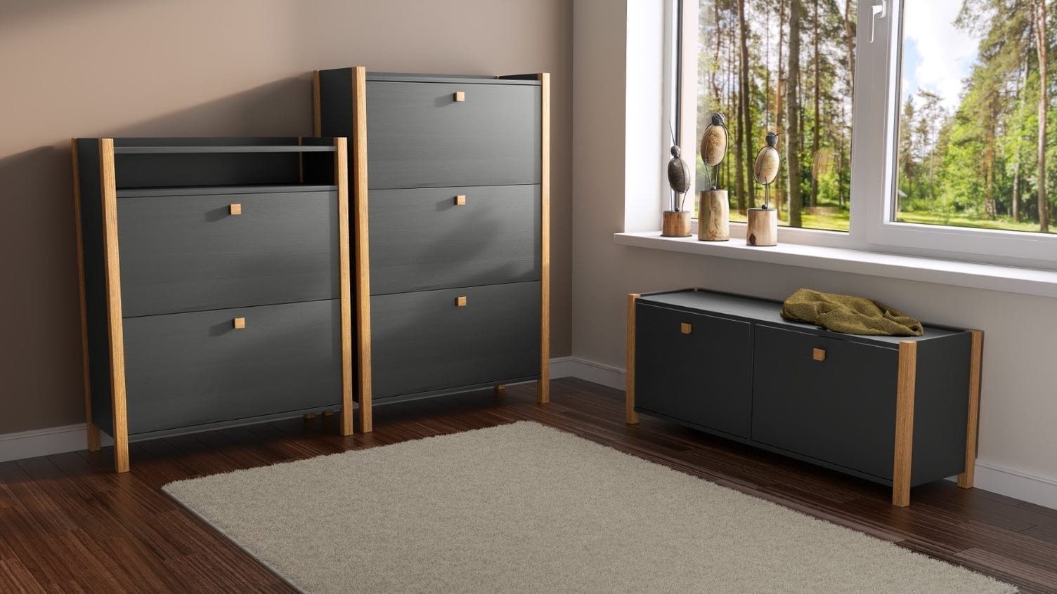 hannover penkki ja kenkäkaappi (2 ovea) - Image 4