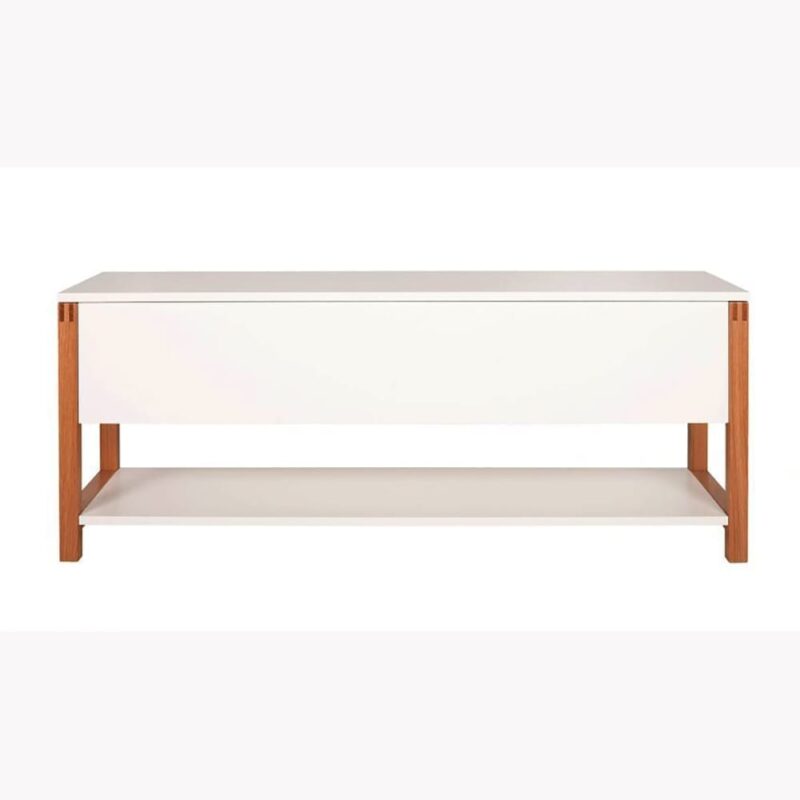 Flip kenkäpenkki, 120x35xk.48 cm, valk./tammijalusta, Woodman.