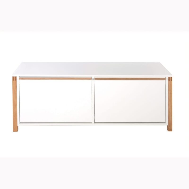 Northgate kenkäkaappi, 120x37xk.48 cm, valkoinen/tammirunko. Woodman.