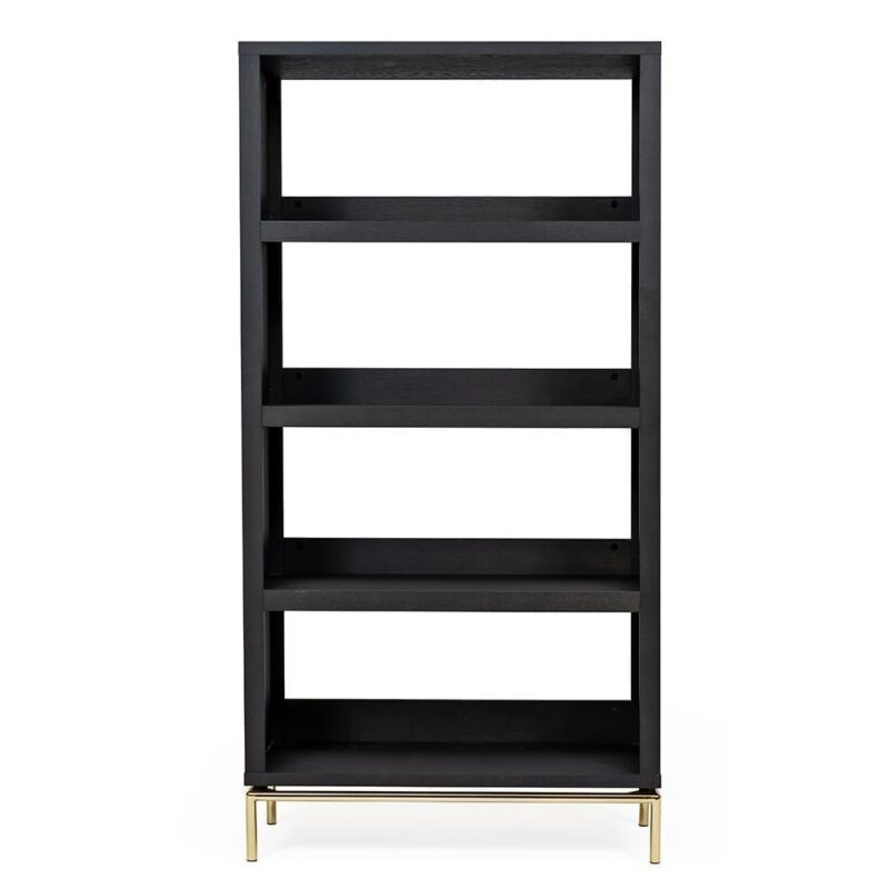 Pimlico kirjahylly, musta/messinki, Woodman.