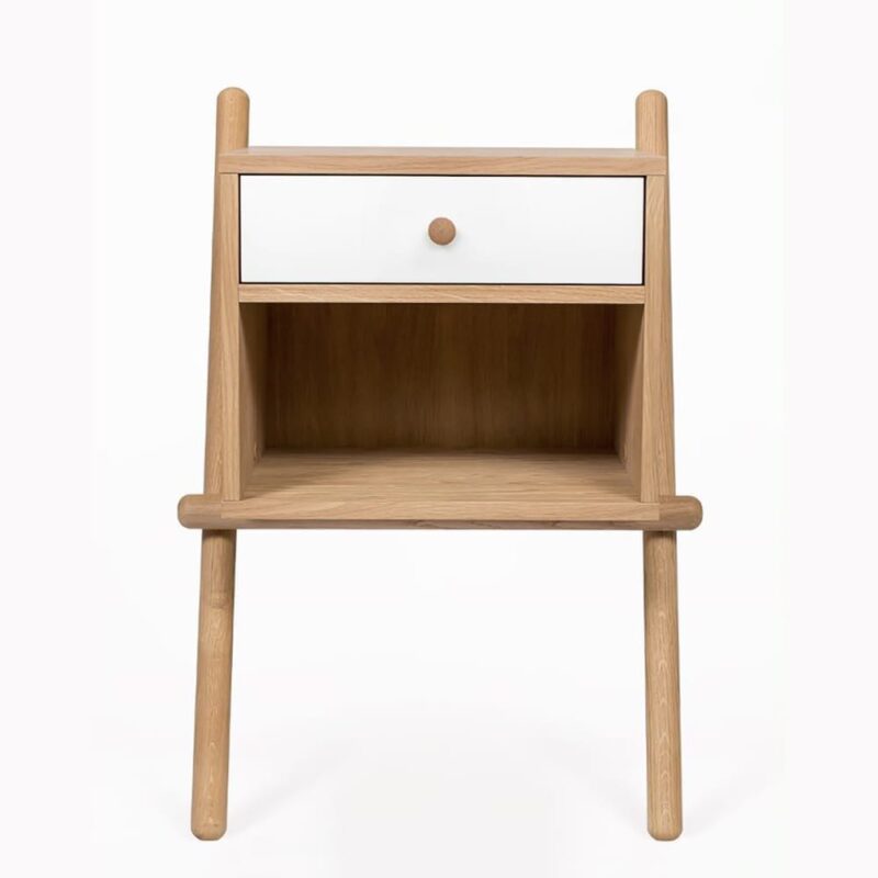 Wiru yöpöytä, tammi/valkoinen, Woodman, happyhomestore.fi