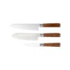 Yari veitsisetti 58777, Kolmiosaisessa setissä 18 cm kokki- ja lihaveitsi sekä 8,5 cm kuorimaveitsi. Materiaali: ruostumaton teräs