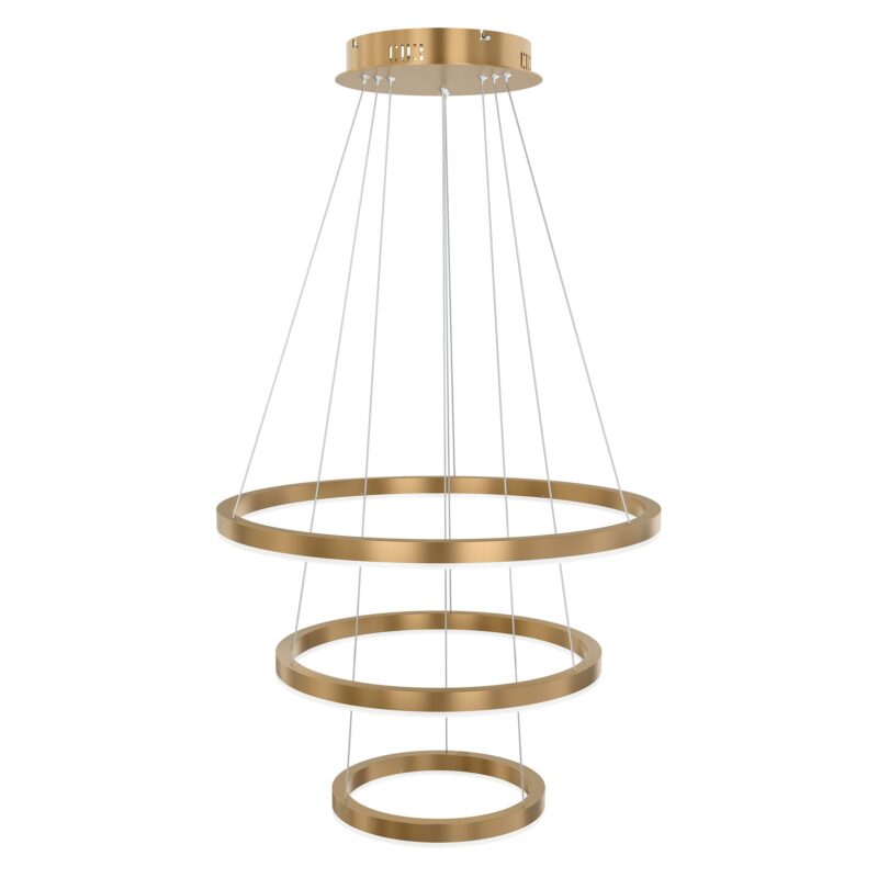 Layer 3 kattovalaisin, halk. 60, 45 ja 30 cm. Messinki. Valmistaja: Valaisin Grönlund Oy.