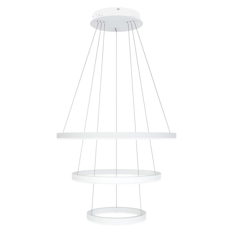 Layer 3 kattovalaisin, halk. 60 cm, 45 cm ja 30 cm. Materiaali: metalli ja akryyli. Valmistaja: Valaisin Grönlund Oy.