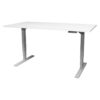 Epos sähkösäätöpöytä, 140x80 cm, harmaaksi maalattu jalusta, valkoinen tai musta melamiinitaso.