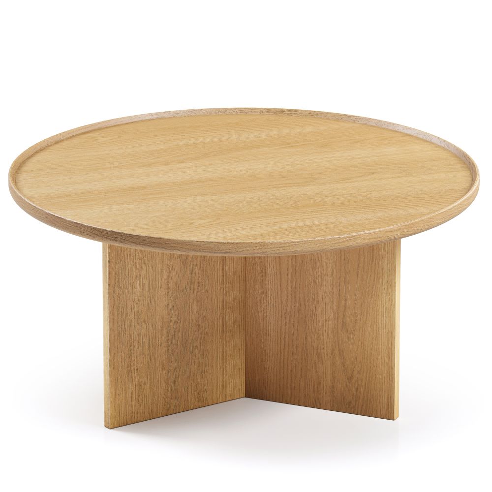 Cala sohvapöytä, halk. 83 cm ja korkeus 42 cm. Pöytätaso massiivitammea ja jalusta laadukasta tammiviilutettua kalustelevyä. Ajattoman kaunis sohvapöytä skandinaaviseen sisustukseen.