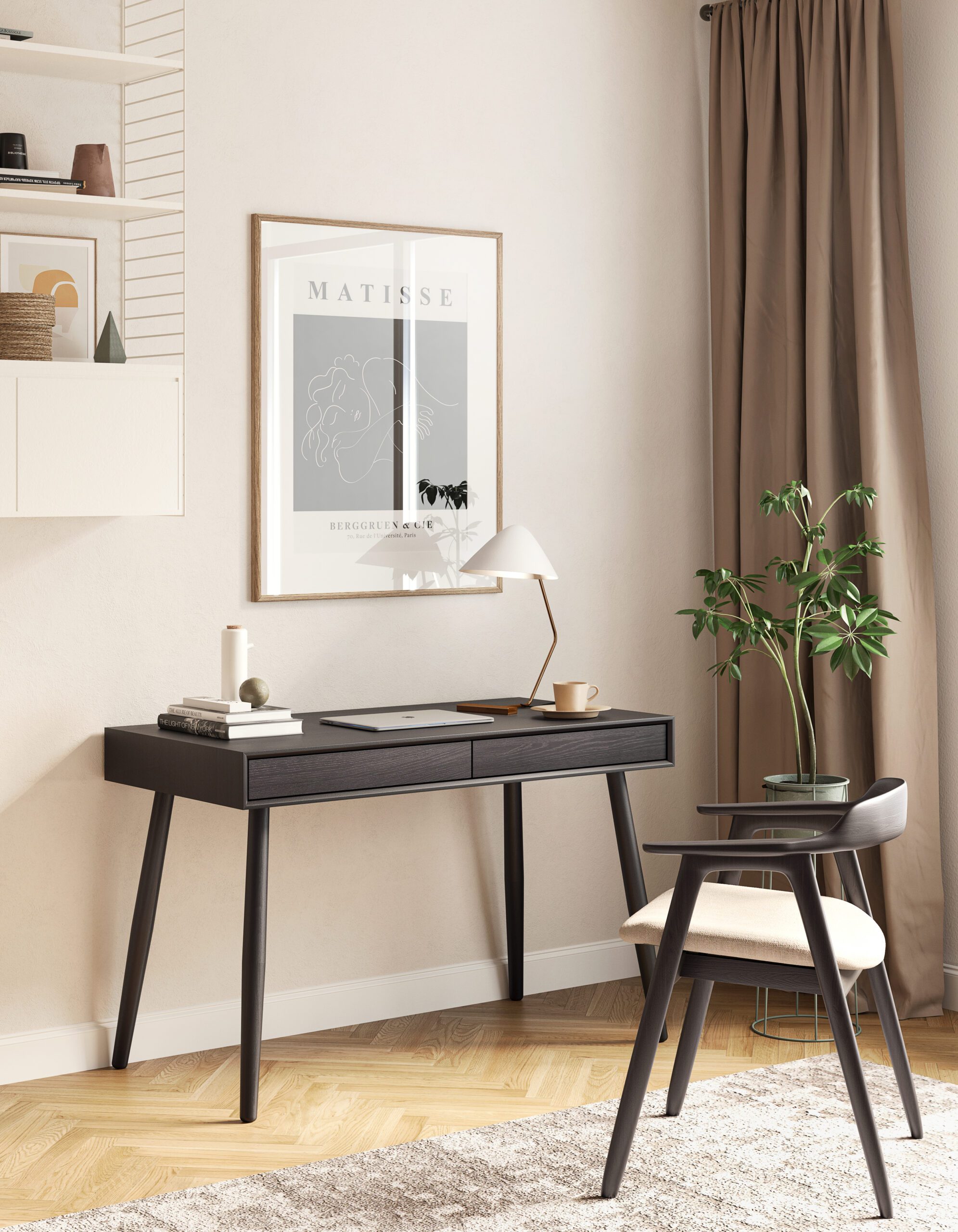 Carson työpöytä, musta - Image 6