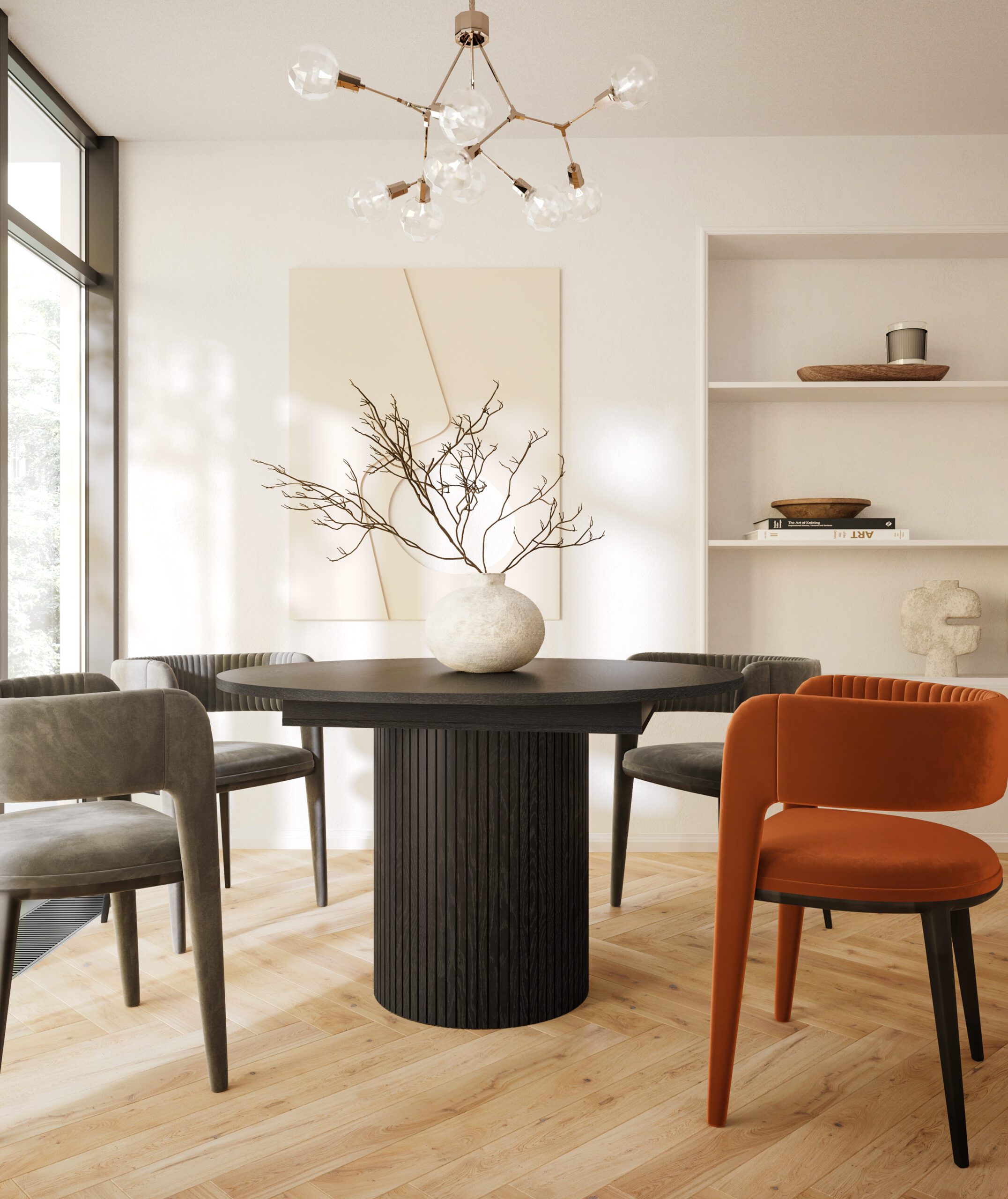 Toscana, jatkettava ruokapöytä 120, tammea, musta - Image 9