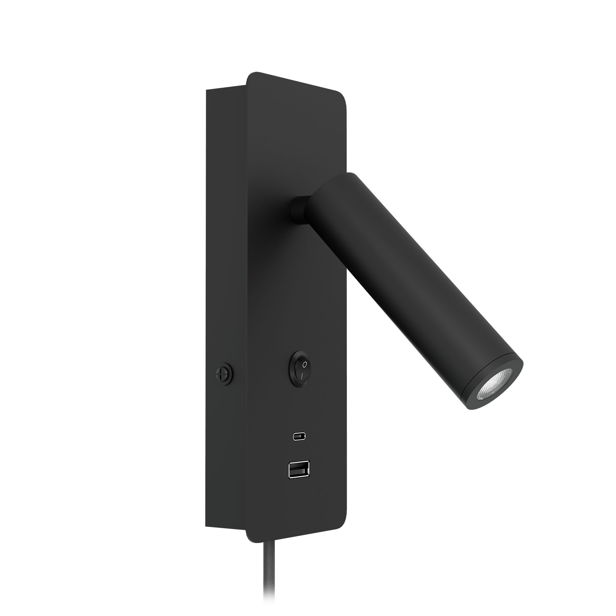 Valaisin Grönlund - Gent USB-A+C Surface -seinävalaisin, musta - Image 2