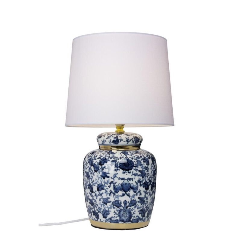 Klassisk Blå pöytävalaisin, sininen. Kaunis ja elegantti valaisin olohuoneen sivupöydälle tai makuuhuoneeseen.