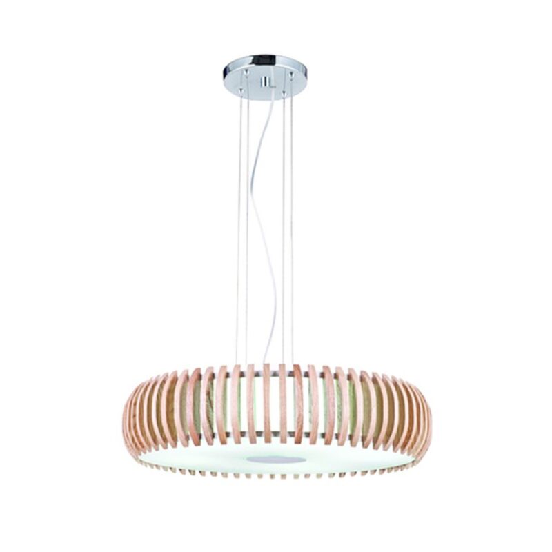 L 713 riippuvalaisin, vaalea puu, halk. 50 cm ja korkeus 15 cm, 4xE27 ja himmennettävä, joten valoa riittää.niin olohuoneeseen kuin makuuhuoneeseen.